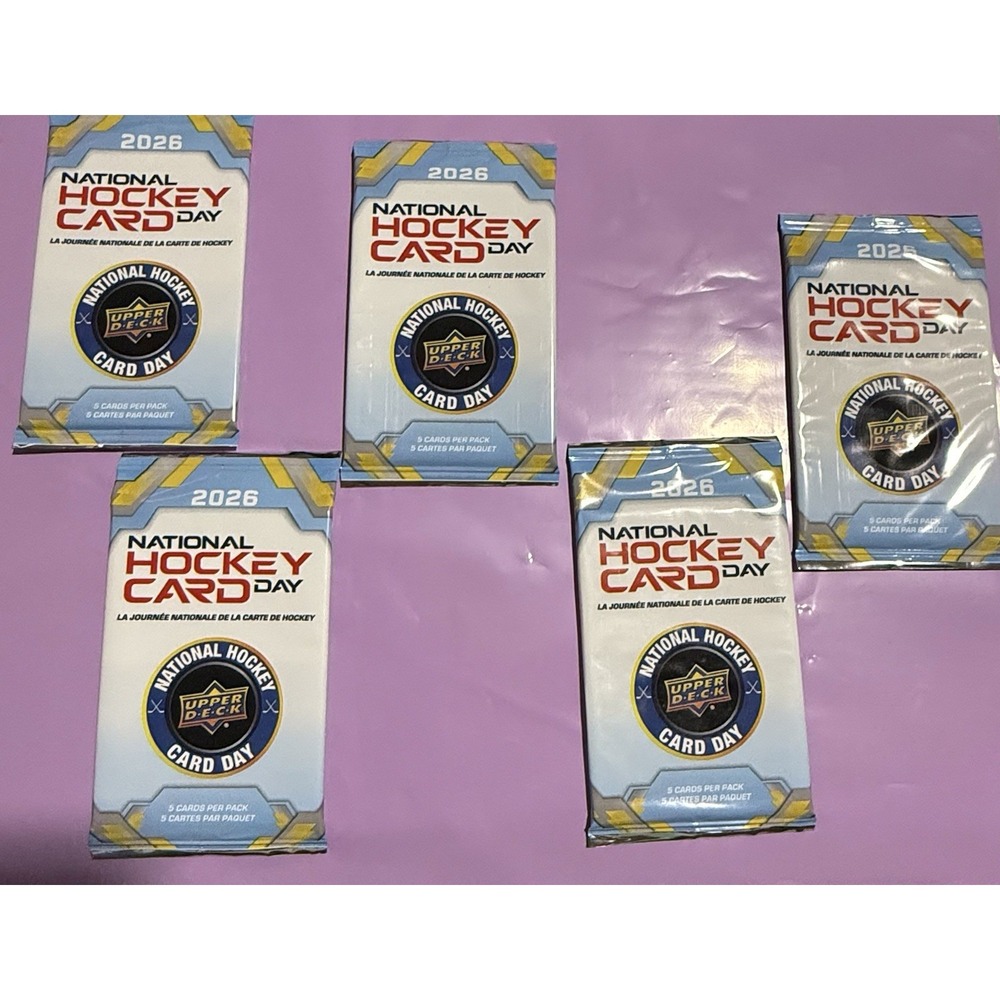 5 Upper Deck 2026 National Hockey Card Day Packs – Sealed – 5 Cards Per Pack